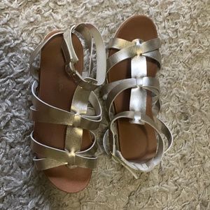 Girls Gold Sandals Size 5